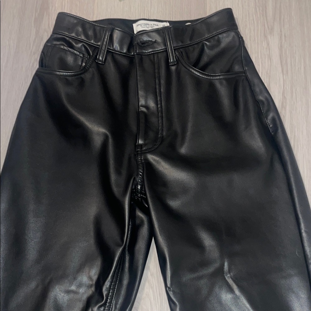 Women’s  Black Leather Jeans